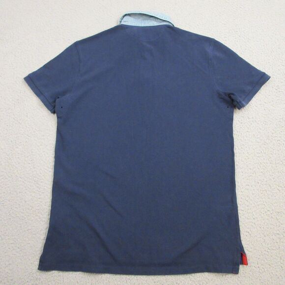 Polo Ralph Lauren Men Flag Rugby Polo Shirt size M Custom Slim Fit Blue Chambray - Picture 7 of 8